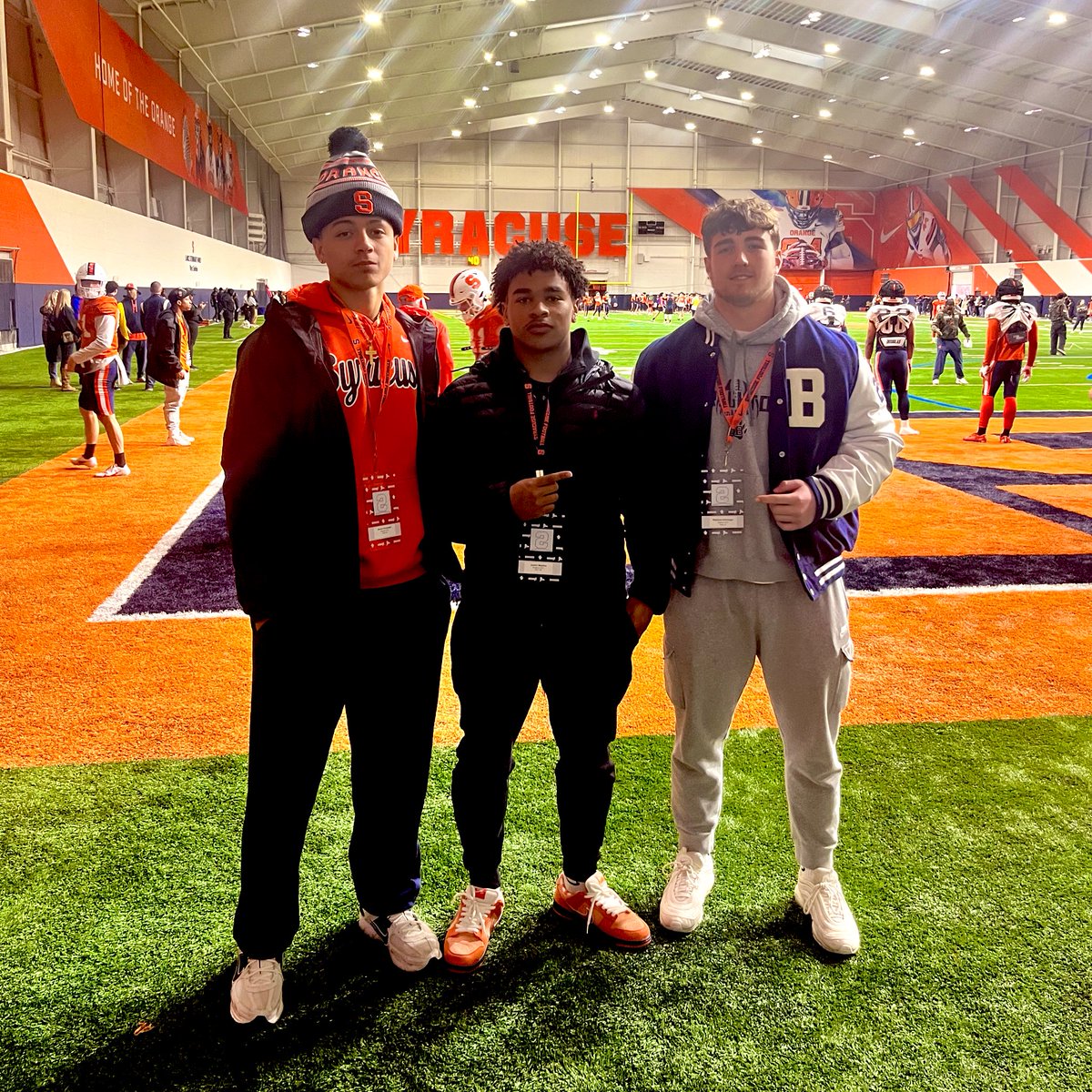 Coach Lian - Brighton Football (@coachlian8) on Twitter photo Some big time Bruins on a trip down I-90. <a href="/AmariSnowden/">Amari Snowden</a> <a href="/justin_medina27/">Justin Medina</a> <a href="/matthewheining1/">Matthew Heininger</a> enjoying the <a href="/CuseFootball/">Syracuse Football</a> experience! #Team91 #ThePack Some big time Bruins on a trip down I-90. <a href="/AmariSnowden/">Amari Snowden</a> <a href="/justin_medina27/">Justin Medina</a> <a href="/matthewheining1/">Matthew Heininger</a> enjoying the <a href="/CuseFootball/">Syracuse Football</a> experience! #Team91 #ThePack