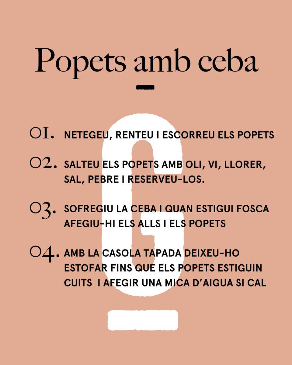 🔍 Consulta el receptari de la Gastroteca.cat i cerca per tipus de receptes i/o temporada.
📖 Trobaràs una bona llista de vídeo receptes catalanes que estan per llepar-se'n els bigotis!

gastroteca.cat/receptes/popet…

#receptescatalanes  #gastronomiacatalana