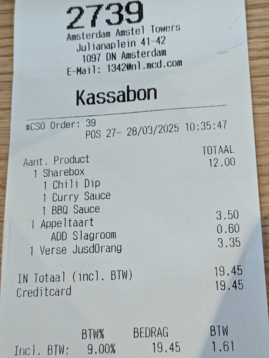 slagroom at mcdonalds only 60c