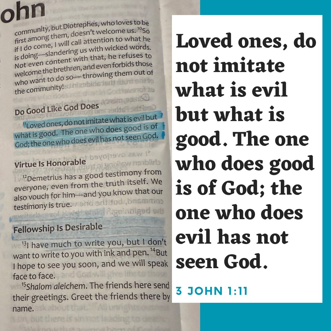 ravdaveed's tweet image. Shabbat Shalom!!! #3John1v11 #TLV #TLVBible
•
#WWL #WordAsAWayOfLife #CoffeeAndTheBible #Discipleship #CamperLife #ShabbatShalom