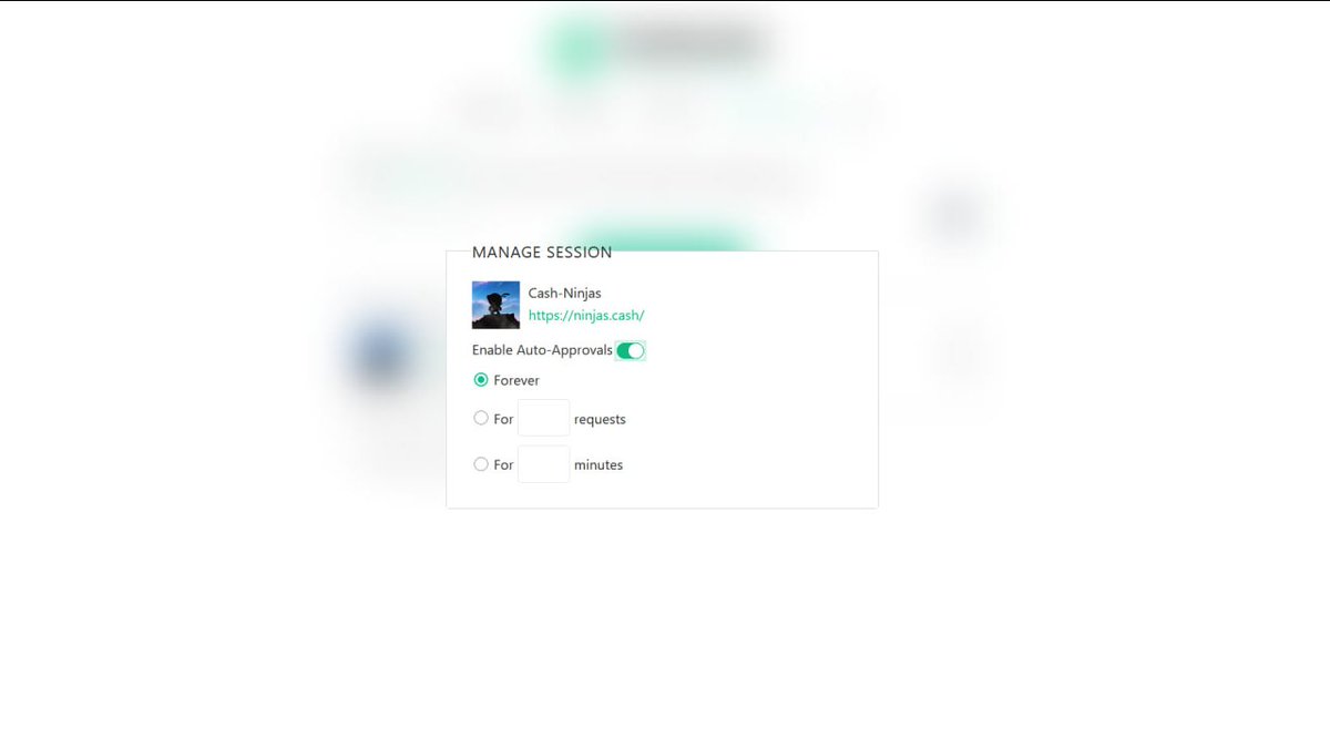 cashonize (@cashonize) on Twitter photo You can now 'auto-approve' WalletConnect transaction requests for specific dapps in Cashonize!
No more need to manually confirm each one when doing a bunch of <a href="/cashninjasbch/">CashNinjas</a> for example π₯· You can now 'auto-approve' WalletConnect transaction requests for specific dapps in Cashonize!
No more need to manually confirm each one when doing a bunch of <a href="/cashninjasbch/">CashNinjas</a> for example π₯·