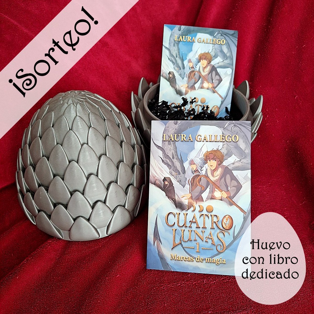 _LauraGallego's tweet image. 🌟¡¡¡SORTEO!!! 🌟
 
Con motivo de la publicación de CUATRO LUNAS. MAREAS DE MAGIA, ¡sorteamos un huevo de dragón con libro dedicado en cada una de nuestras redes sociales!
 
Para participar, RT + dinos cuál es tu dragón favorito + hashtag #MareasdeMagia.