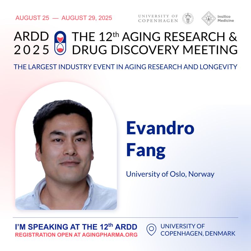 Join us at the 12th Aging Research &amp; Drug Discovery Meeting to hear from Dr. Fang (<a href="/TheFangGroupUiO/">FangGroup</a>) and other leading experts in aging.
 🔗 Register now: agingpharma.org

hashtag#ARDD2025 hashtag#AgingResearch
📷