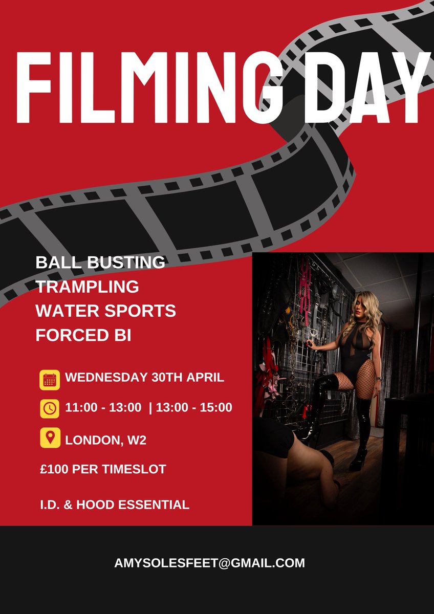 Miss Amy (@amysolesx_feet) on Twitter photo FILMING DAY
📍London, W2
🗓️ Wednesday 30th April
⏰ 11m-1pm or 1pm - 3pm
Tribute: £100
*I.D. & release form | hood mandatory
📧 amysolesfeet@gmail.com FILMING DAY
📍London, W2
🗓️ Wednesday 30th April
⏰ 11m-1pm or 1pm - 3pm
Tribute: £100
*I.D. & release form | hood mandatory
📧 amysolesfeet@gmail.com