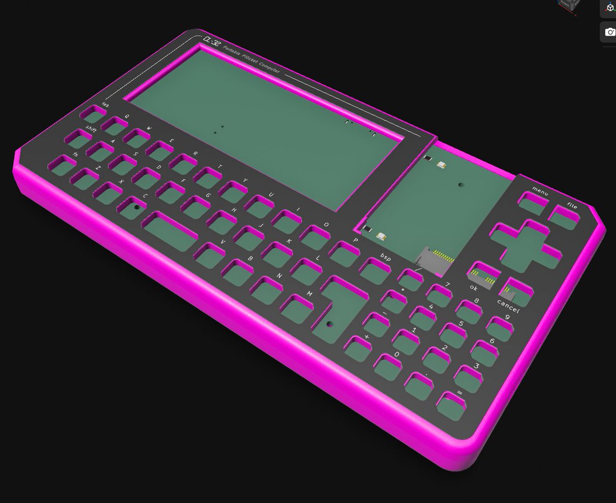 I have been playing with the idea of a PCB inlay for the front of the case to add some flair and make the button legends a bit easier to see 😄 looks kinda nice if I do say so myself 🤣 #pi0cket #CL32 #ESP32