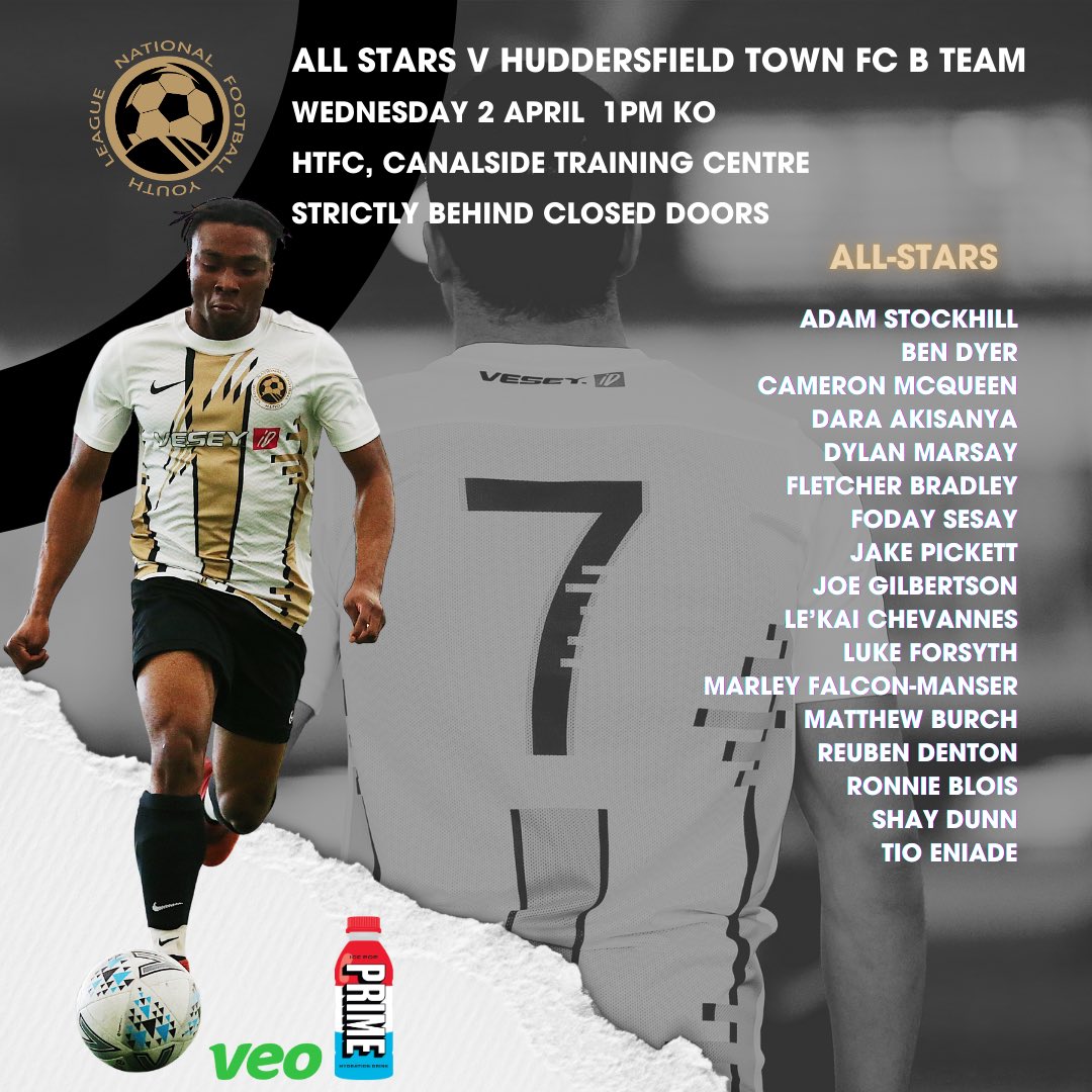 Here’s the NFYL #allstars who will face <a href="/htafc/">Huddersfield Town</a> B team on Wednesday
#nfyl #nfylallstars⭐️