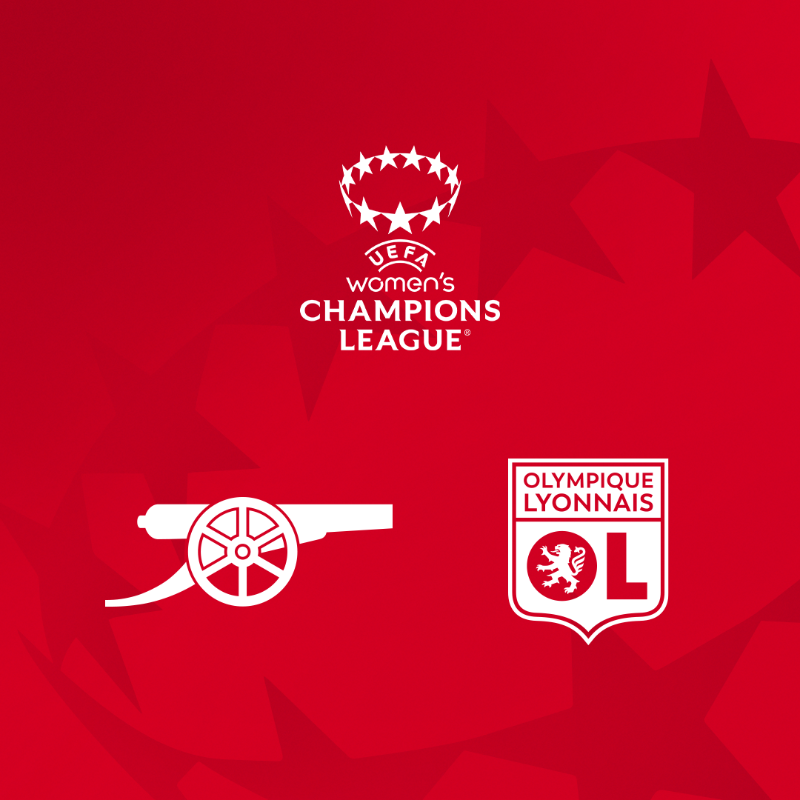 ArsenalWFC's tweet photo. Our @UWCL semi-final details have been confirmed ✅

🏡 Home leg: Saturday, April 19 at 12.30pm
🇫🇷 Away leg: Sunday, April 27 at 5pm

Tickets for our fixture at Arsenal Stadium are on sale now, Gooners! 💫