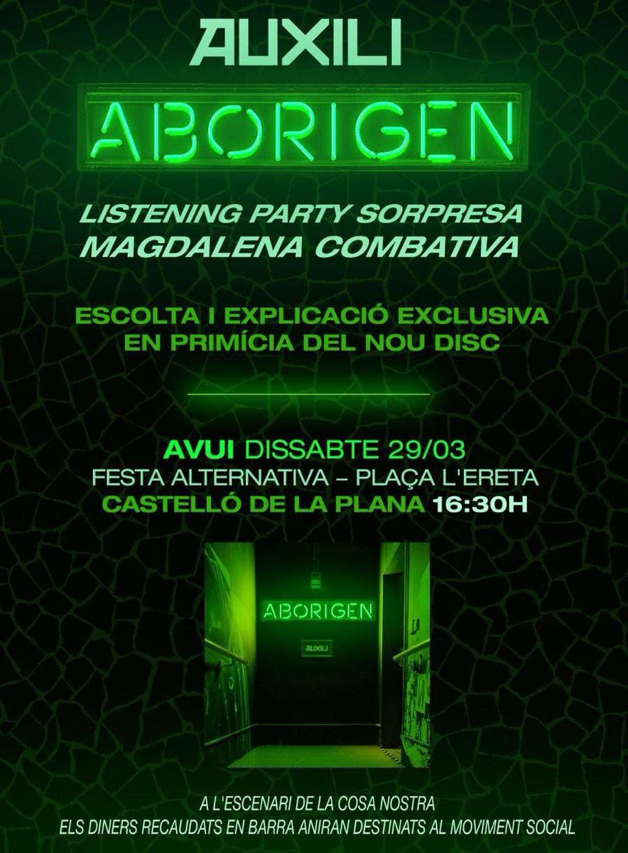 LaCosaNostraCS's tweet photo. Les companyes d’@Auxili_Band ens acompanyaran avui a la plaça l’Ereta presentant el seu nou disc! https://t.co/xKuzrVqPGP
