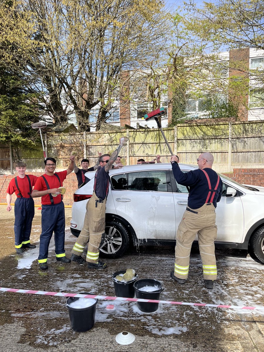 Glorious day for our charity car wash at Rickmansworth Fire Station. Come and support the Firefighters Charity!