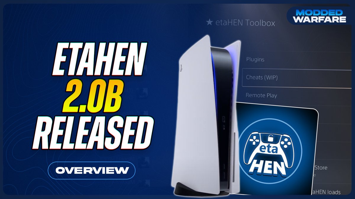 We now have the full release of etaHEN 2.0B with Itemzflow 1.09 for the PS5. This update brings many new features along with 5.xx &amp; 6.xx support! 
Video: youtu.be/Nhge1IX8b6Y