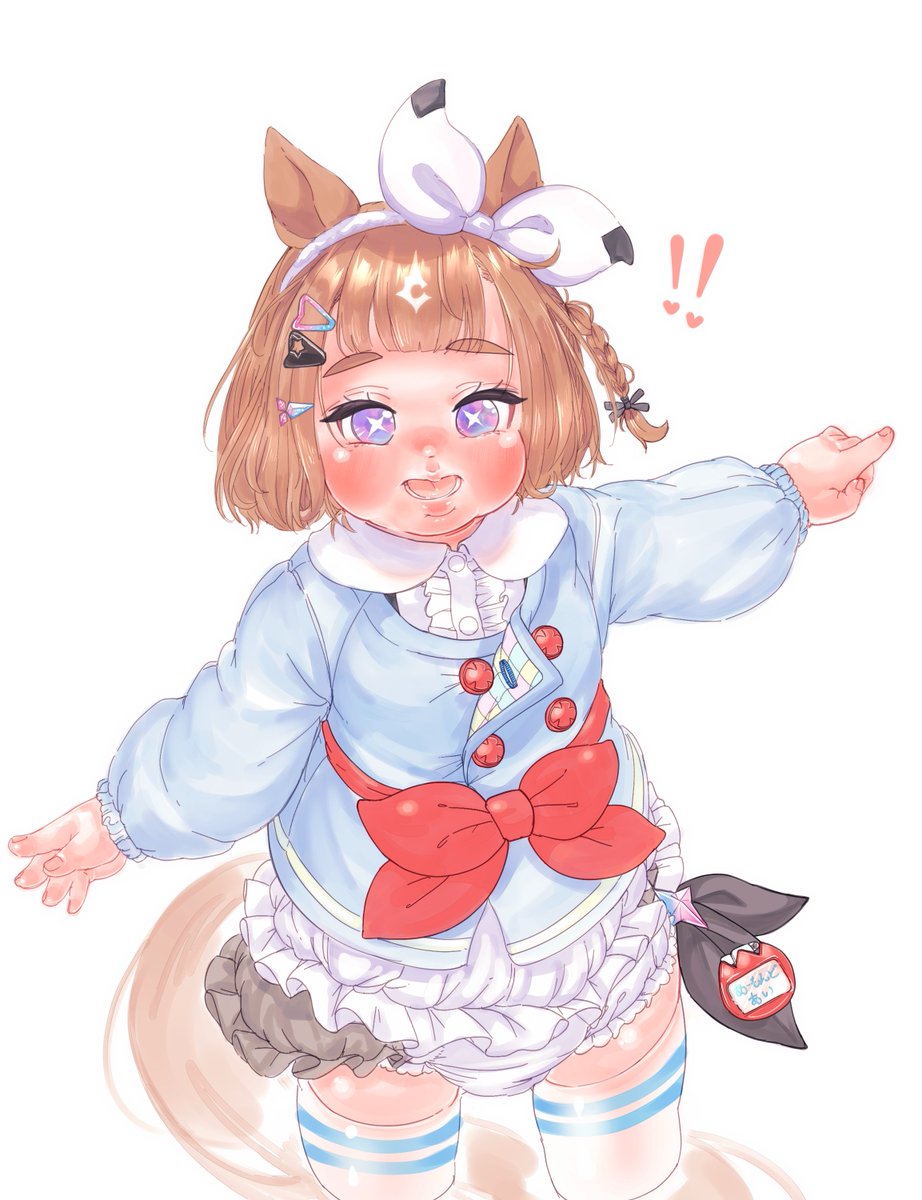 Cequus_caballus's tweet photo. ｱﾓｱｲちゃんの勝負服がスモックっぽかったので、きせてみる会　#ウマ娘 https://t.co/dfBjKXfwZN
