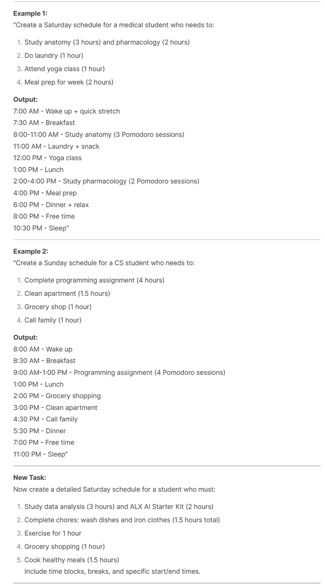 Hager950418's tweet photo. 🚀 AI Prompting Techniques = WILDLY Different Results!
Same task, 4 approaches:
1️⃣ Zero-shot: Generic
2️⃣ Few-shot: Structured
3️⃣ Chain-of-thought: Logical
4️⃣ Reference-based: Research-backed
The prompt changes everything!
👇
#AI #Productivity #ChatGPT https://t.co/wLJQmfUDOv