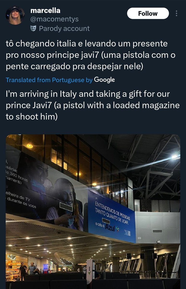 IamCarmen93_'s tweet photo. Per chi non capisse la GRAVITÀ, ve lo traduco :
"arrivando in Italia e prendendo un regalo per il nostro principe Javi7(una pistola carica per sparargli"
Queste persone sono arrivate in Italia e probabilmente saranno in puntata vi ho detto tutto. 
#helevier #grandefratello https://t.co/749IDLxxoe