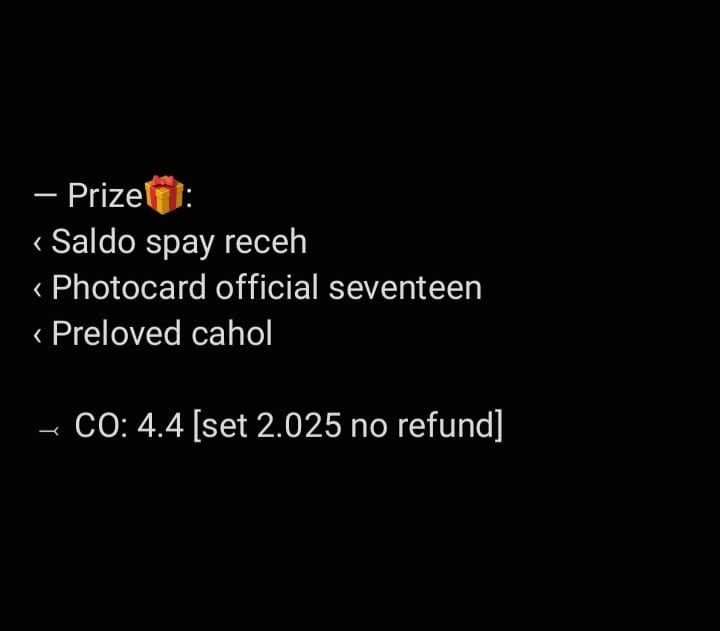 🕊GIVEAWAY KHAREEM🕊

Edisi 'Eid al-fitr' aku sama temenku mau bagiin hadiah kecil (random for 6 winners)

— Rules:
♡ carat INA only (NO GA HUNTER❗️)
♡ rt, like, follow <a href="/hansolrli/">rulz</a> <a href="/nwayy0/">waynn 》tag after dm!</a> (sekalian mutualan xixi)
♡ drop pict konser ot13 ter fav

end: h+1 Lebaran (17:13)🤍