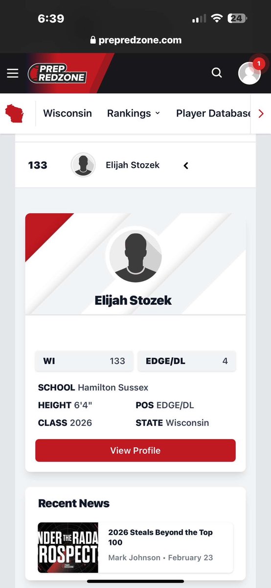 Elijah Stozek (@elijahstoz20978) on Twitter photo Honored to be ranked the #4 Edge/Dl and 133 overall player in the C/0 26 in Wisconsin. Thanks <a href="/PrepRedzoneWI/">Prep Redzone Wisconsin</a> and <a href="/MJ_NFLDraft/">Mark Johnson</a> for the ranking.
<a href="/HHSChargerFB/">🪓Hamilton Charger Football🪓</a> <a href="/TMindst/">THEMindst</a> Honored to be ranked the #4 Edge/Dl and 133 overall player in the C/0 26 in Wisconsin. Thanks <a href="/PrepRedzoneWI/">Prep Redzone Wisconsin</a> and <a href="/MJ_NFLDraft/">Mark Johnson</a> for the ranking.
<a href="/HHSChargerFB/">🪓Hamilton Charger Football🪓</a> <a href="/TMindst/">THEMindst</a>