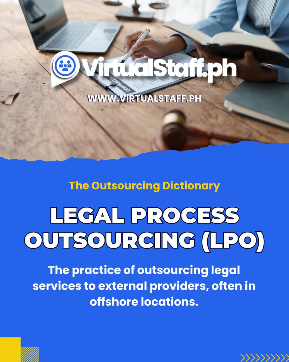 virtualstaffph's tweet image. Did you know about this term?

Follow us for more info about the outsourcing industry!

#OutsourcingDictionary #LegalProcessOutsourcing #LPO #OutsourcingIndustry #LegalServices #BusinessOutsourcing #GlobalWorkforce #OffshoreOutsourcing #LegalSupport #RemoteWork #CostEfficiency…