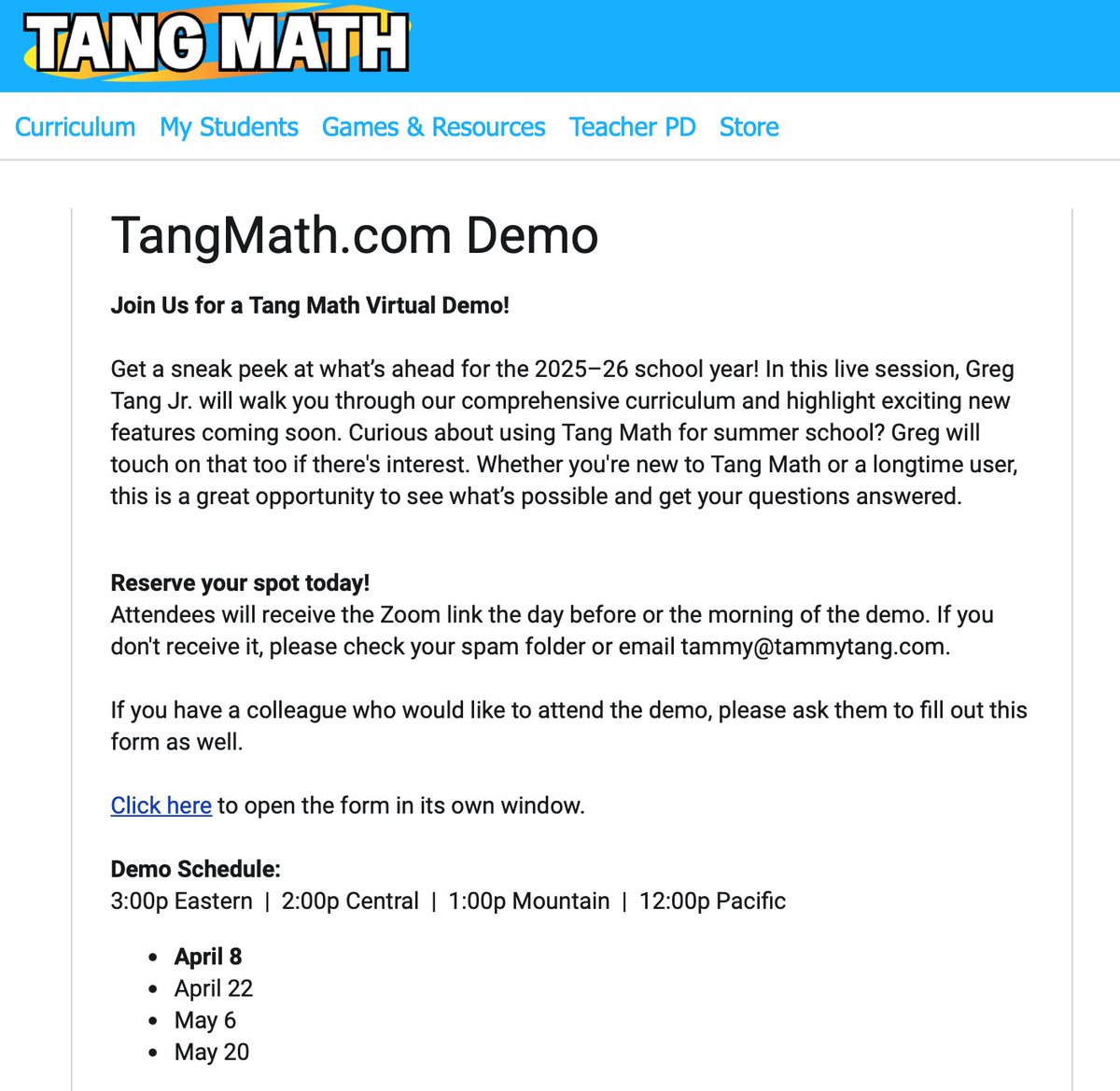 Lots of good things happening at Tang Math!
We're targeting 3 key areas for next school year:
1. Fact/Procedural Fluency
2. Pre-Requisite Skills/Intervention
3. Individualized Learning at School/Home

Want a strategic &amp; sensible way to teach math?
Join us! TangMath.com/demosignup