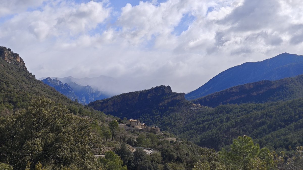 Cienciaadojo's tweet image. Fort 🌬️ #torb al Pirineu, la nevada ❄️ ha saltat a la cara Sud i pre-Pirineu baixant per sota els 1000mts en alguns punts. Les fotos són des de Coll de Nargó on en alguns moments quien #flocs ❄️ @meteocadi @meteocat @MeteoGosol @MeteoSeu @meteopuigcerda @meteopallars @MeteoGasso
