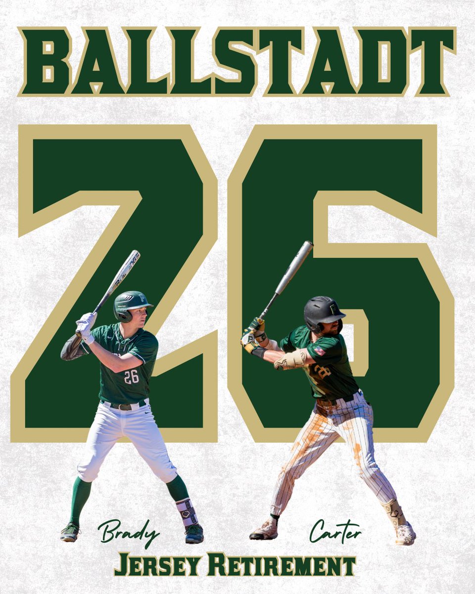 Today Piedmont Baseball will retire #26 in honor of two fantastic players - Brady (‘19) and Carter (‘23) Ballstadt, who patrolled CF for over 300 games, and left our program with numerous game, season, and career records. Congrats Brady and Carter!