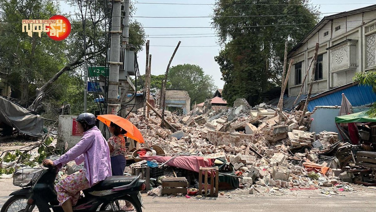 Myanmar was hit by a devastating earthquake yesterday. Many people lost their loved ones, and some are still missing under the collapsed buildings. The damage is heartbreaking. 💔 

#WhatsHappeningInMyanmar
#Sagaing #HelpMyanmarRecover
#MyanmarEarthquake