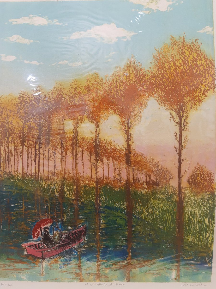 Just sold a lovely Peter Wareham etching. Here's another in stock, Monet on a bend in the river. 
#printmaking #monet