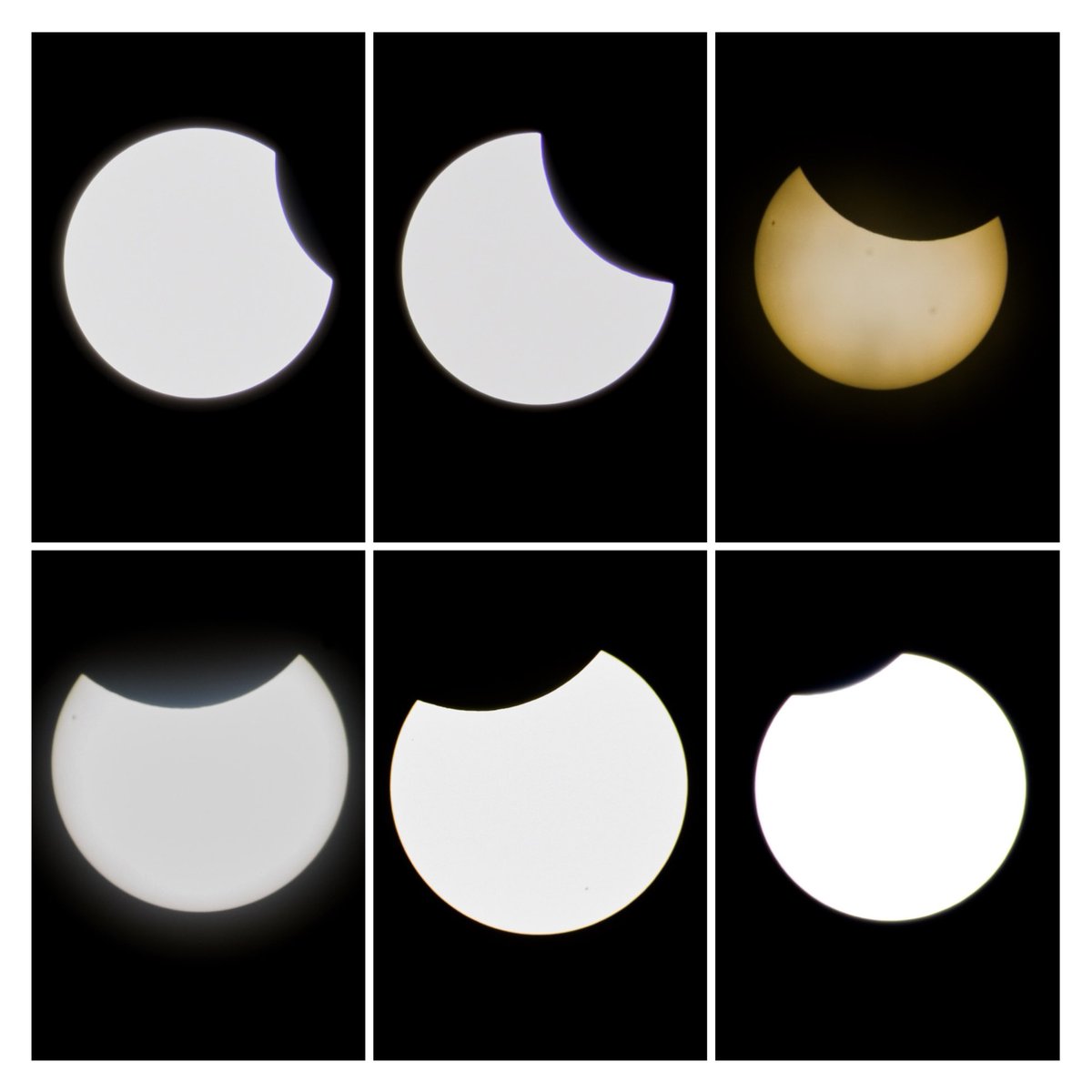 This mornings Partial Solar #Eclipse from here in Kent, (Peak in yellow) nothing on seeing last years total eclipse in the US but nice to see all the same! :) #SolarEclipse #Eclipse 🌙