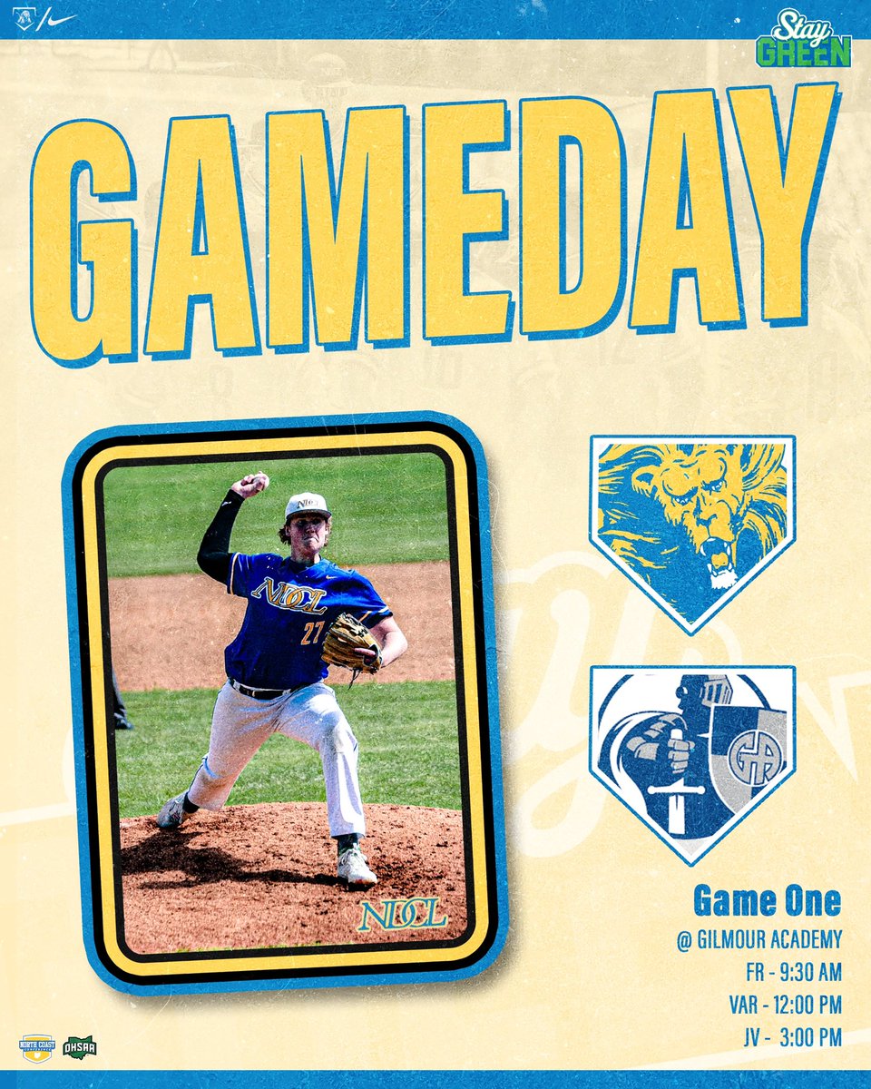 IT’S FINALLY OPENING DAY‼️⚾️ All 3 Levels in action for a Triple-Header at Gilmour Academy. OPPORTUNITY #1️⃣ 🟢

Get out and support the Lions 🦁

#WeAreNDCL | #BEAST🦁