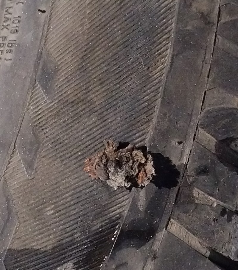 ABPACHAURI009's tweet photo. Tyre images Attached for your reference, more the 4 punchars in the same place, i told the hub delivery person same. He is agreeing to accept but till now there is no response. https://t.co/luP8XDcvlr