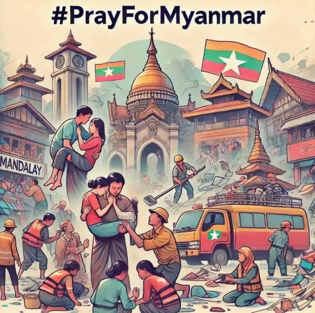 Build_MyanmarFC's tweet image. Around 490 Muslim ppl have died during the massive earthquake, as most of them were at mosques for Friday prayers. The death toll is expected to rise as rescue operations are still ongoing.

#WhathappeninginMyanmar
#EarthquakeinMyanmar
#Sagaing_Myanmar_Earthquake