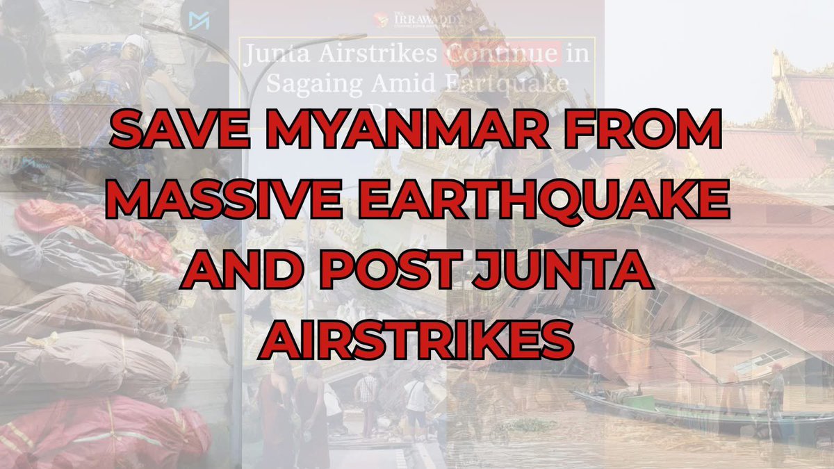 Anthela1397's tweet photo. A 7.7magnitude earthquake hit Sagaing. Hours later, junta bombed quake-hit regions -NaungCho, Kayin and Phyu. Military has shutdown internet since 2022, making impossible to know the true death toll.
#WhatsHappeningInMyanmar
#Sagaing #HelpMyanmarRecover
#MyanmarEarthquake https://t.co/wEL22fyObs