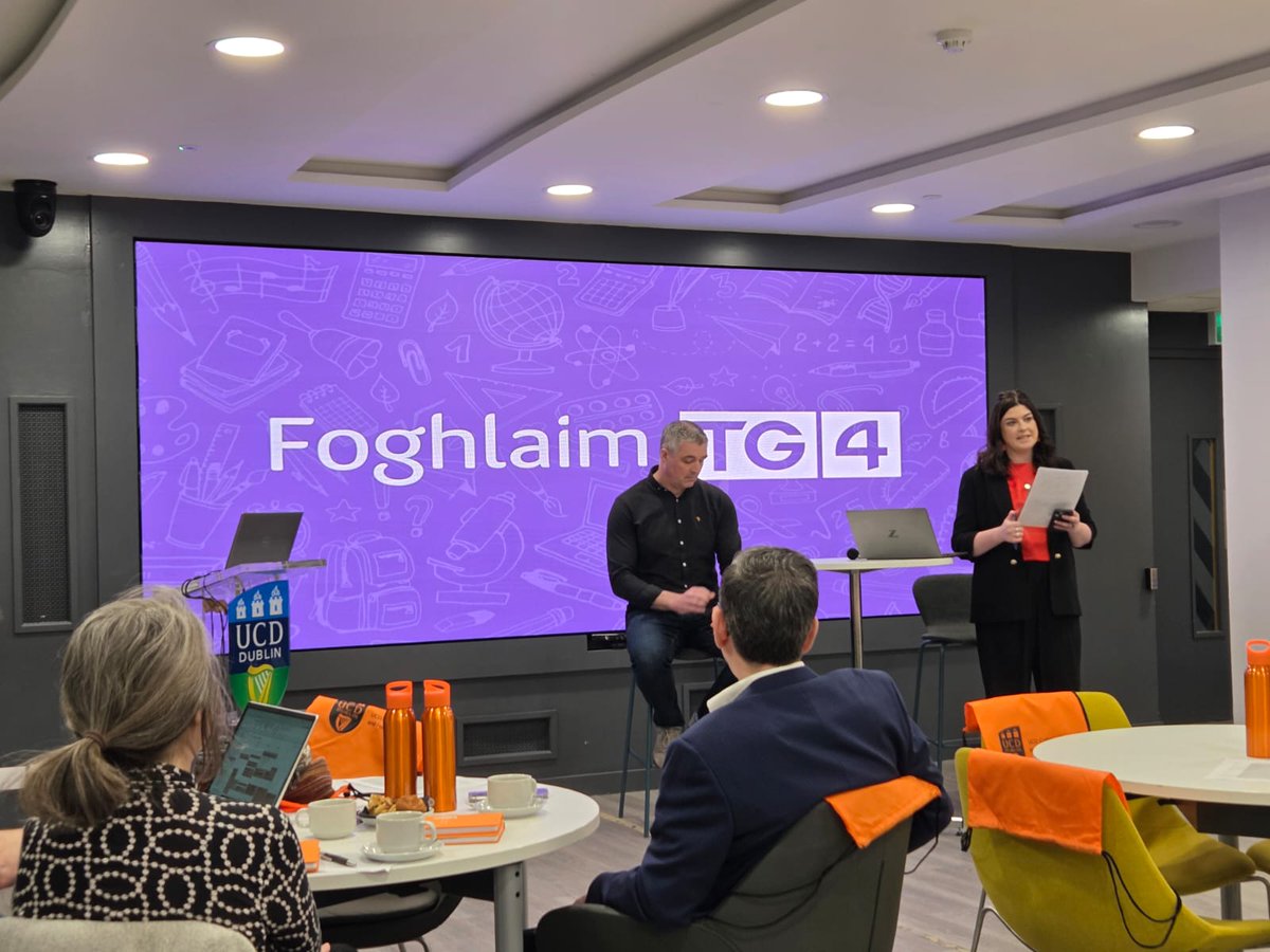 HumanitiesUCD's tweet image. Lá 2 den Fhóram ar na Meáin Ghaeilge in @ucddublin: plé ar an oideachas, an spórt ar na Meáin Ghaeilge, an raidió pobail agus todhchaí dhigiteach na meán #Gaeilge.

@CoggOid @nemetontv  @raidiofailte @raidionalife @TG4TV @FoghlaimTG4