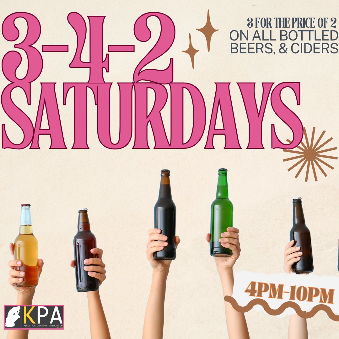 🍻🎉 Cheers to the weekend! Join us every Saturday from 4-10pm for our amazing "3 for 2" deal on bottled beers and ciders! Grab your friends and make it a night to remember. Don't miss out! 🍺✨