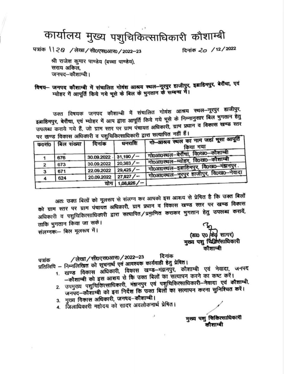 ambrish_with's tweet photo. @DMkaushambi 
@AmitShah 
@thevijay17 
@myogiadityanath 
@myogioffice 
"माननीय @dharmpalmlauk जी, भूसे की निविदा में शर्तें इतनी कठिन हैं कि नए प्रतिभागी जुड़ नहीं पा रहे। 'पांडेय चारा सप्लायर' के पास नगर पंचायत व मुख्य पशु चिकित्साधिकारी का वर्षों का अनुभव है, फिर भी हमें बाहर. https://t.co/juJG4mJVSw