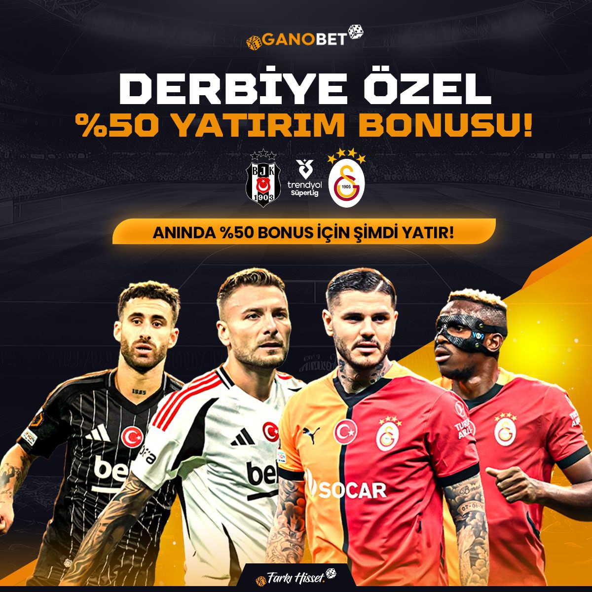 GANOBET İLE DERBi HEYECANINI KAZANCA ÇEVİR!

%50 Maksimum 2500TL Bonus fırsatı!

Çevrim Yok, Çekim Sınırı Yok!

Sadece 100TL ve üzeri yatırımla hemen talep edebilirsin.