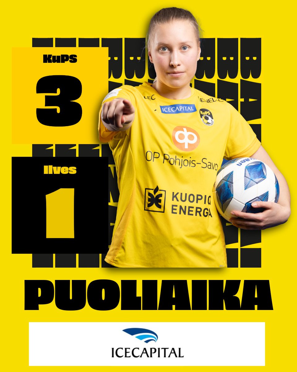 PUOLIAIKA!  ✅

Maalit:
⚽ 1-0 Nurmi 4'
⚽ 1-1 Pulkkinen 7'
⚽ 2-1 Stark 17'
⚽ 3-1 Viinikka 45+1'