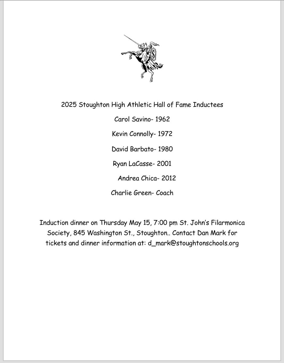 Congrats to the Class of 2025. Any new inductees, send to email listed below. We have many nominees and hopefully we will induct them in the future!