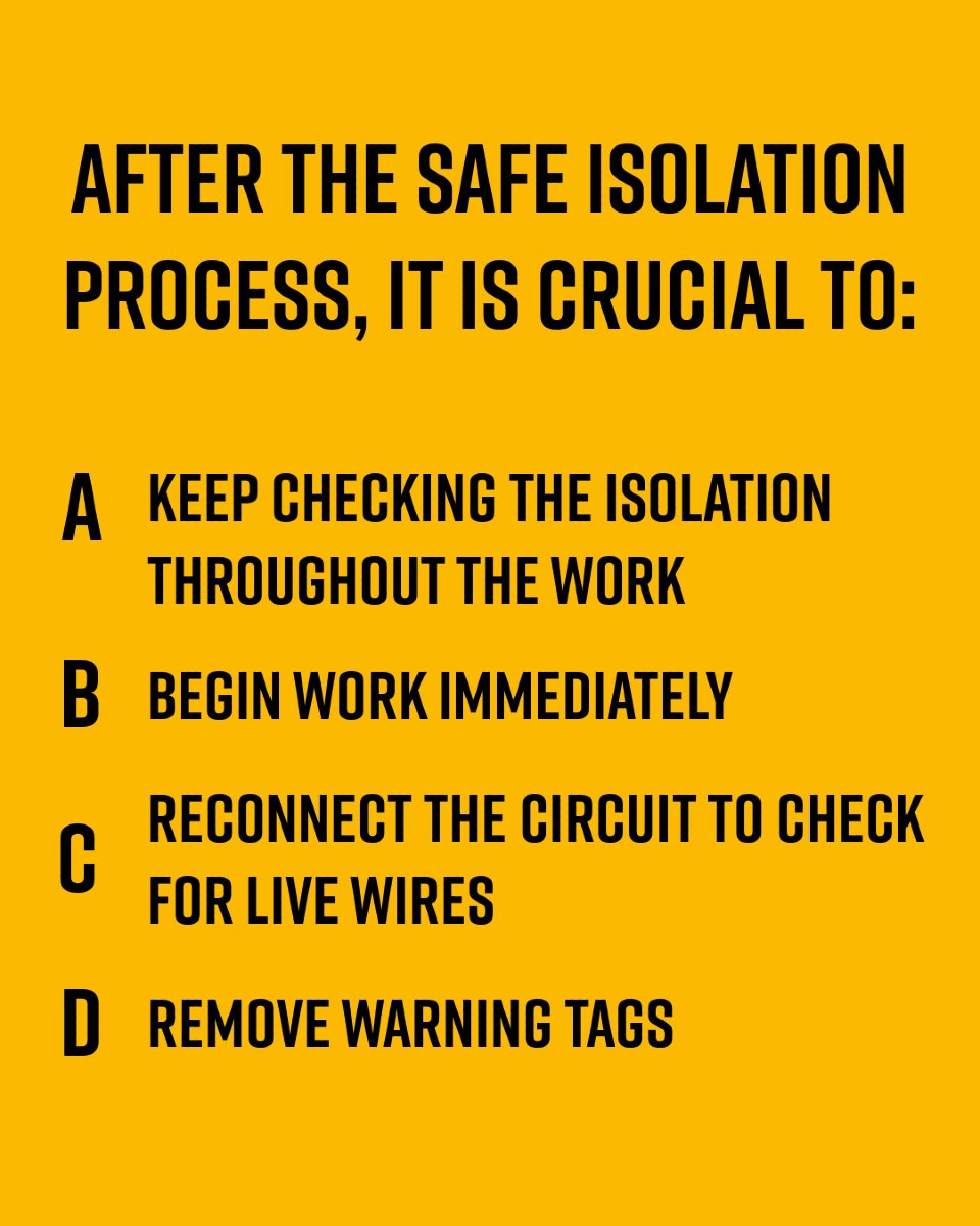 sparksmagazine's tweet image. After the safe isolation process, it is crucial to....

Let us know what you think! 🤔

#electricalskills #sparkyapprentices #electricalapprentice #electrician #sparky