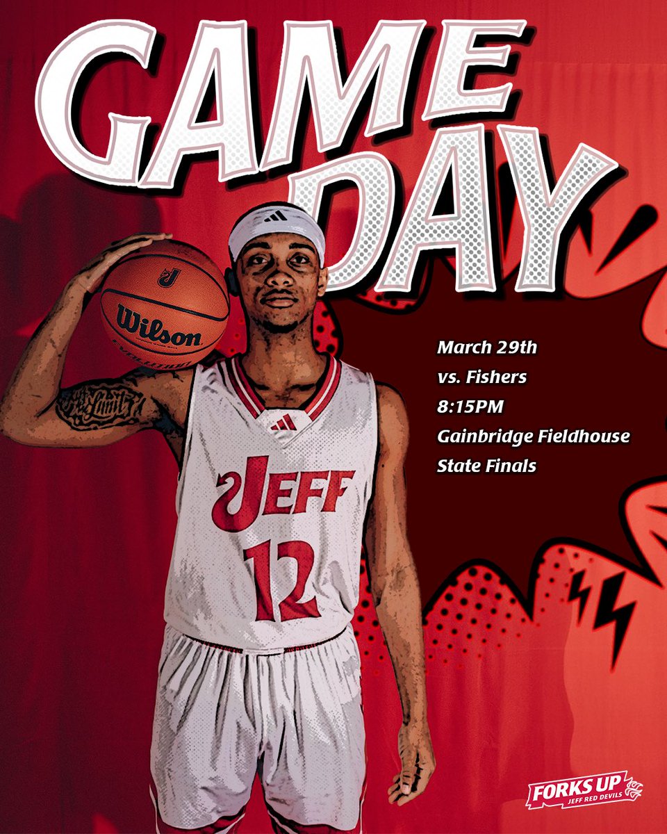 🏀 G A M E D A Y 🏀

🆚 Fishers
⏰ 8:15PM
🏟️ Gainbridge Fieldhouse
📍 Indianapolis, IN
✨ 4A STATE CHAMPIONSHIP

🔥 F O R K S  U P 🔱