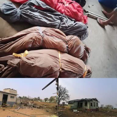 NaingInzali's tweet photo. As Myanmar reeled from a 7.7-magnitude earthquake, military bombed Naung Lin, dropping 8 bombs and firing on civilians. More airstrikes hit ChaungU, Kayin, and Phyu Township, destroying homes and school
#WhatsHappeningInMyanmar
#Sagaing #HelpMyanmarRecover
#MyanmarEarthquake https://t.co/pPYsu8WUFl