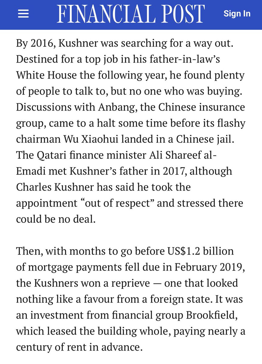 <a href="/globepolitics/">Globe Politics</a> Why did Brookfield bail out Donald Trump’s son-in-law?