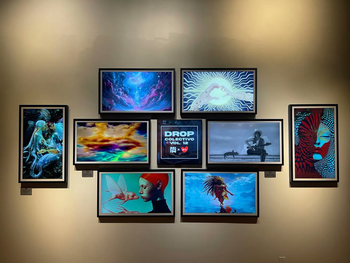 kayodeoyeniyi1's tweet photo. My Painting "Serene" a collaboration inspired by the music of @TomasRondx is now displaying in Miami alongside other wonderful Artists thanks to @OneLoveArtDAO and @Musica_W3 for the opportunity.

This collaborative drop  here will be available to secure on the Musicaw3 @drip_haus channel 
link below