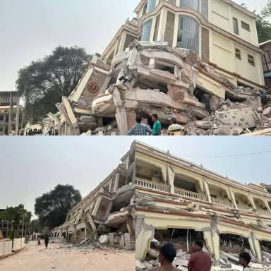 The historic Mingun Monastery pagoda in Sagaing has collapsed after earthquake. Hundreds of ancient sites damaged-while junta airstrikes continue amid disaster. The world must act!

#WhatsHappeningInMyanmar
#Sagaing
#HelpMyanmarRecover
#MyanmarEarthquake