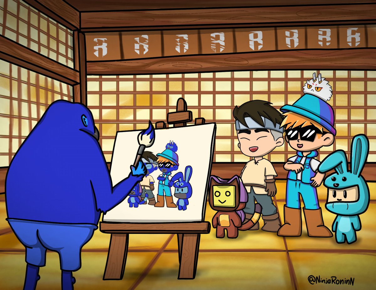 NinjaRoninN's tweet photo. My entry for the Ronin Art Mashup Contest! 🎨✨
I’ve combined @AxieInfinity, @RonkeOnRon, @kaidrochronicle, @LumiterraGame, @FishingFrenzyCo , and @PixelHeroesMMO
It was a real challenge!🥷🏻🎨
@AxieArtGallery

@Ronin_Network

#RoninArt #RoninMashupArt 🖌️🚀 https://t.co/DFtlAWm9Jz