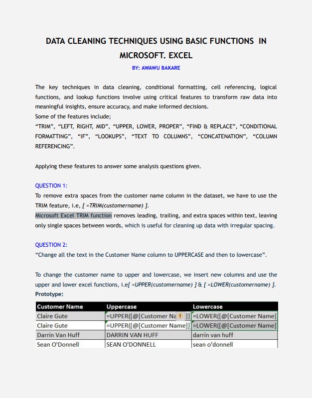 Awawu_B's tweet photo. Data cleaning techniques with some Excel functions.
#TDI

@TDataImmersed  @DabereNnamani @JudeRaji_  @msexcel https://t.co/y8hPyouywu