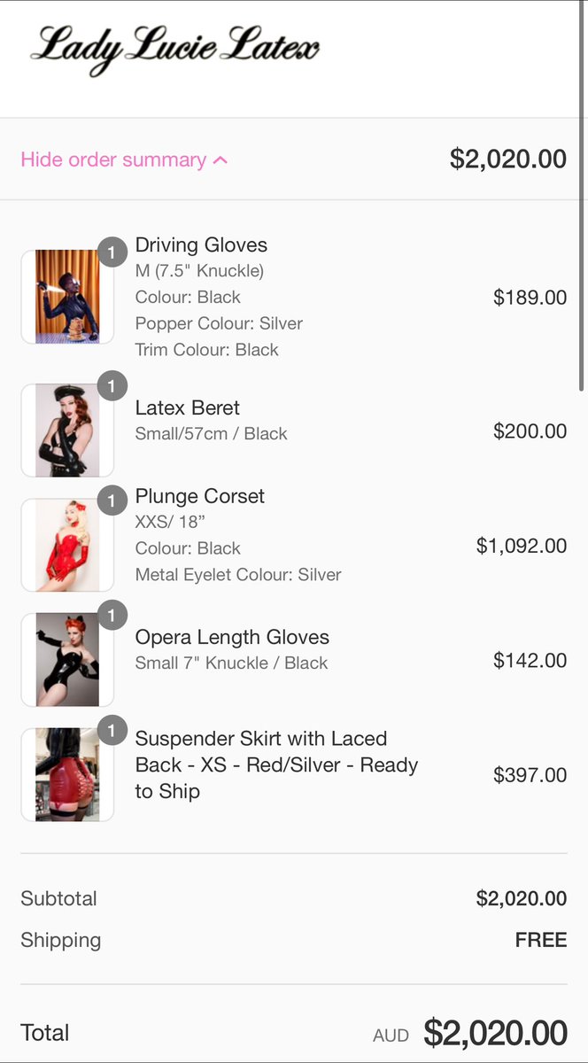 My favourite long distance pet knows exactly how to make me smile! Thank you K 😘

New #ladylucielatex comin’ in hot!
Who’s excited for the unboxing besides me obviously.