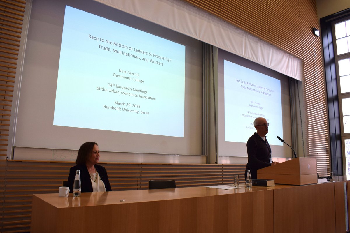 UrbanEconomics's tweet image. Our #UEA2025 meeting, hosted by Humboldt University in Berlin, has featured keynotes by @HansbergRossi & @NinaPavcnik and more than 60 paper sessions.
urbaneconomics.org/meetings/emuea…
Thanks to local organizers @Ahlfeldt and @nimczik.