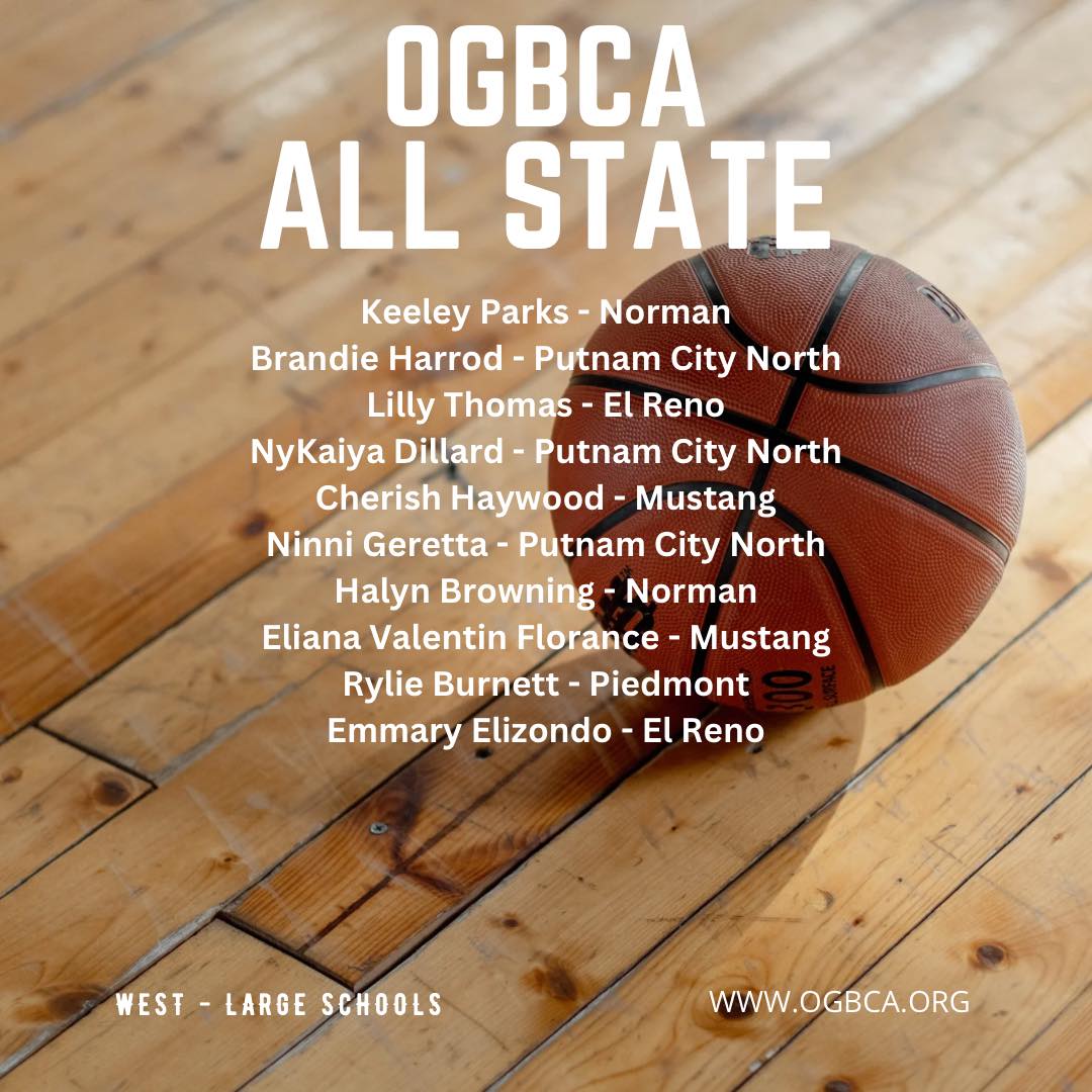 2025 Oklahoma Girls Basketball Coaches Association (OGBCA)

ALL-STATE Players WEST (Small, Middle, Large)

#okpreps OGBCA.org