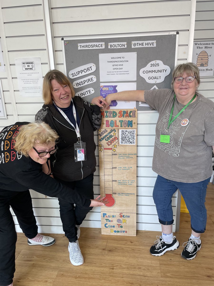⁦<a href="/3rdSpaceBolton/">Third Space Bolton</a>⁩ Open Day today.  Nice pose Carol, Caroline and Joan
