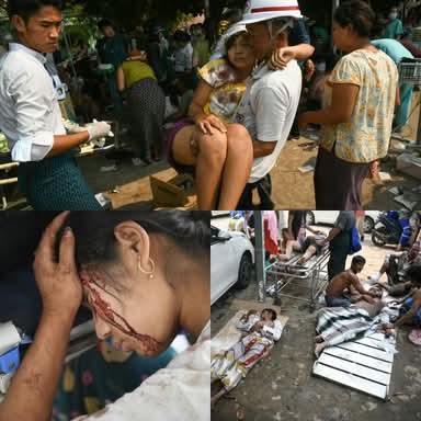Myanmar quake death toll could exceed 10,000. The USGS issued a red alert, warning of high casualties &amp; up to 70% GDP loss after the 7.7M earthquake. Destruction is massive-urgent aid needed!

#WhatsHappeningInMyanmar

#Sagaing

#HelpMyanmarRecover

#MyanmarEarthquake