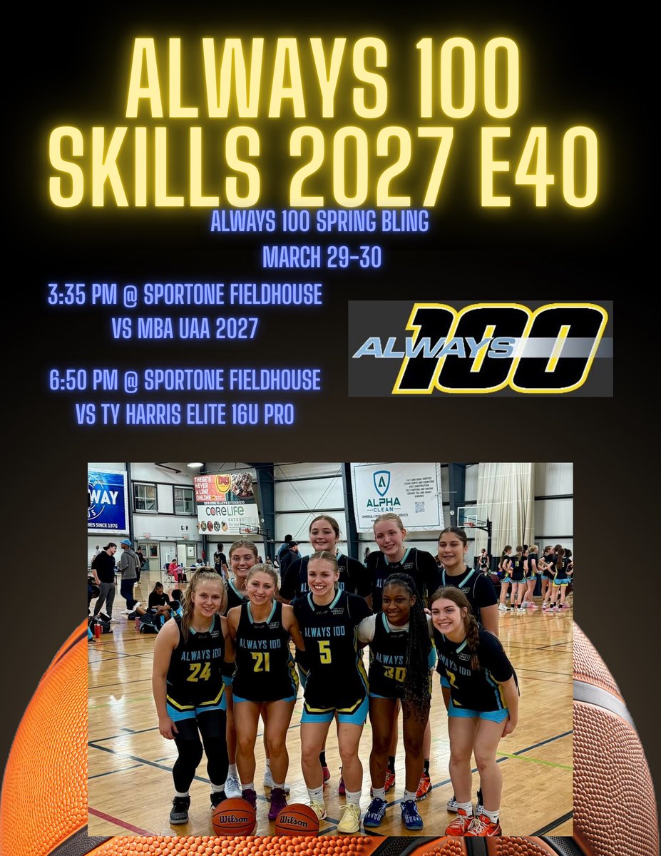 READY TO GET ON THE COURT WITH MY GIRLS !!!!!!! First tournament this weekend with  <a href="/Always100Sk27/">Always 100 Skills 2027E40/2028 Dream E40</a> !!! <a href="/RyneRobinson24/">Ryne Robinson,MBA</a>  <a href="/vjhAlways100/">Always 100</a> <a href="/LBInsider/">Jason Wilkins (Wilkins Report)</a> <a href="/SportsLvlup/">LVLUP SPORTS RECRUITING</a> <a href="/OneNationJustin/">Justin Hartsough</a> <a href="/Always100_TMH/">Always 100 Basketball</a> <a href="/riseupsports1/">Rise Up Sports Media</a> <a href="/3x3hoopjams/">Freddie Mac</a> <a href="/coachbeckett/">IGBRR Hoops</a> <a href="/PGHIndiana/">Prep Girls Hoops Indiana</a> <a href="/EconAdjunct/">Sidney A. Johnson, Ph.D.</a> <a href="/HurricaneDij39/">T.J. Schmidt (Todd)</a>